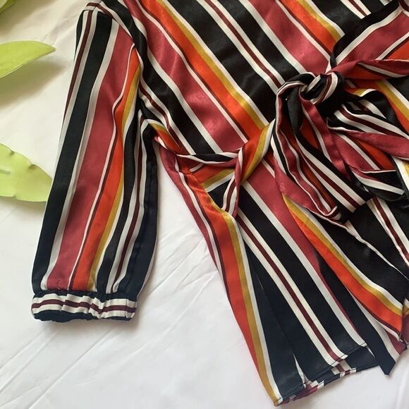 🔥ZARA Multicoloured Striped Top with Tie Belt🔥 - Picture 6 of 10